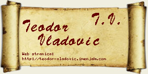 Teodor Vladović vizit kartica